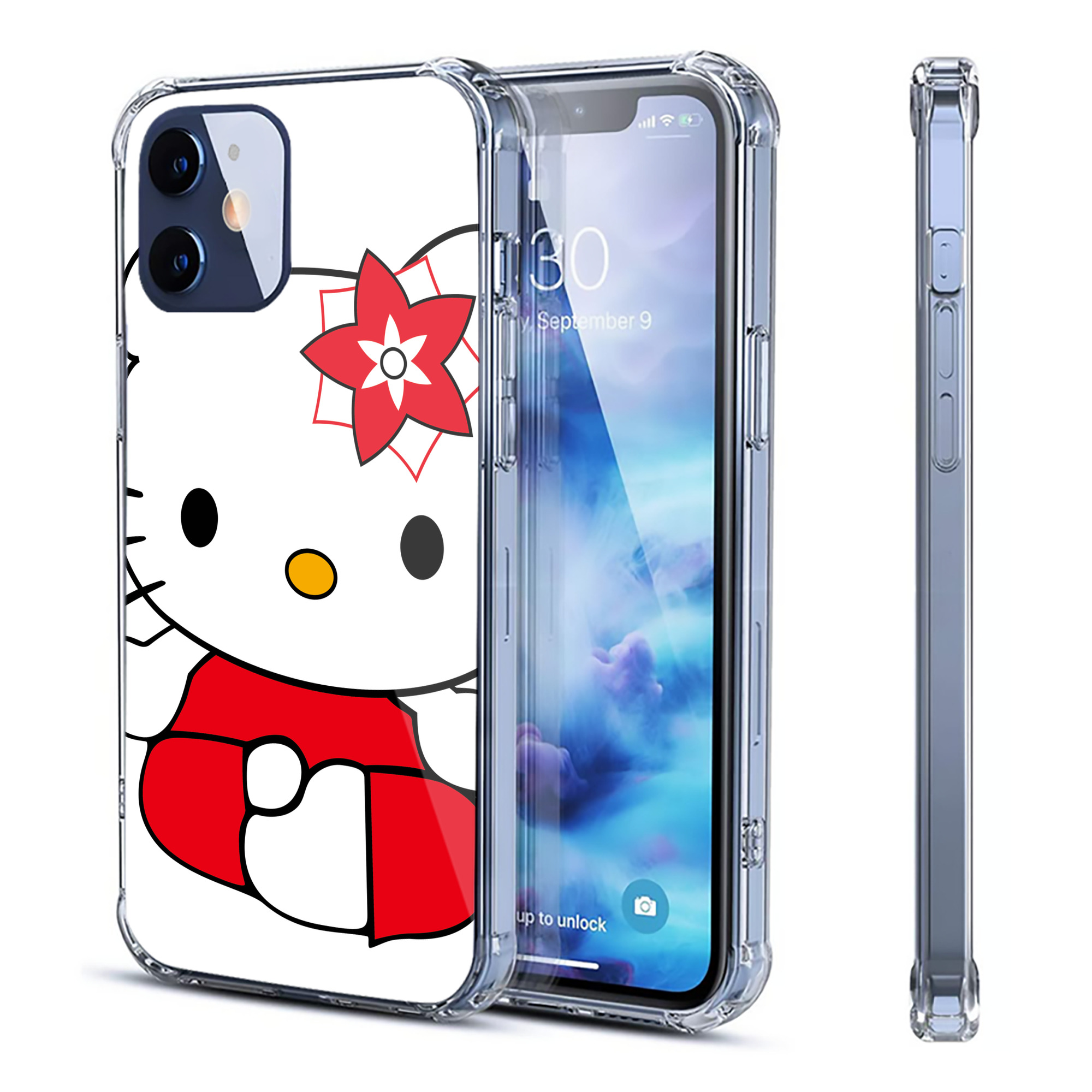 （画像用） Hello Kitty ハローキティ 【iPhone 12シリーズ対応】透明スマホケース（クリアソフトケース）